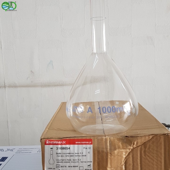 Volumetric flasks, NORMAX® Clear glass, class A, with PE stopper