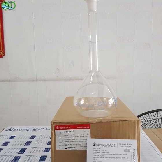 Volumetric flasks, NORMAX® Clear glass, class A, with PE stopper