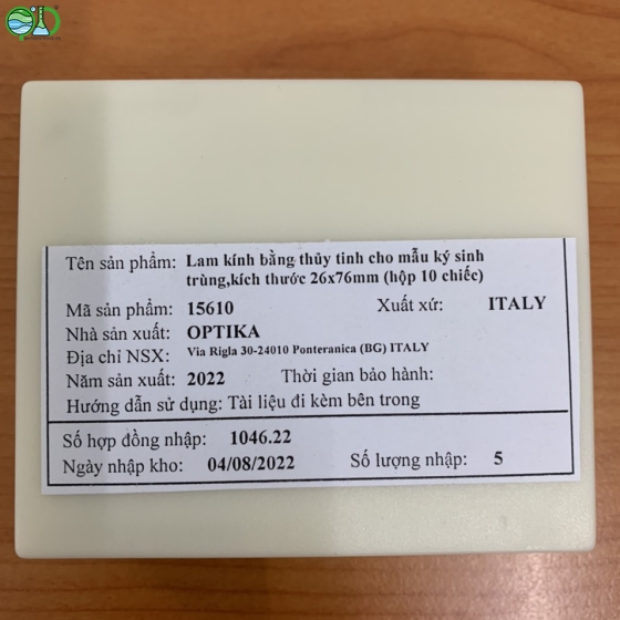 Hộp lam mẫu ký sinh trùng đường ruột ở người và động vật (10 Tiêu bản)  Italia