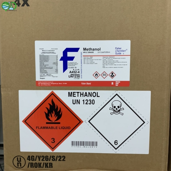  Methanol HPLC Grade 4 Lít – A452-4 – Fisher