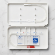 Buồng đếm tế bào Neubauer Improved (Hemocytometer) của hãng HBG Henneberg-Sander.