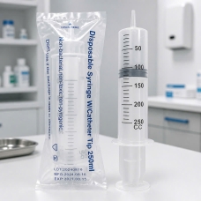 bơm tiêm dùng một lần (Disposable Syringe) 250 mL, loại đầu Catheter Tip.