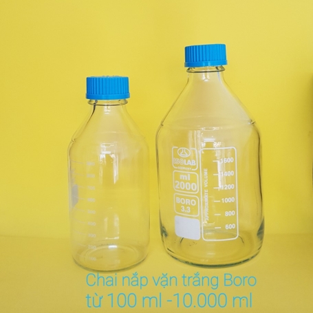 Chai nắp vặn trắng isolab