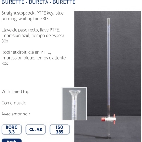 Burette 10ml -25ml-50ml  Normax