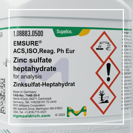 ZINC SULFATE HEPTAHYDRATE ZnSO₄·7H₂O EMSURE® ACS, ISO, Reag. Ph Eur Code: 1.08883.2500