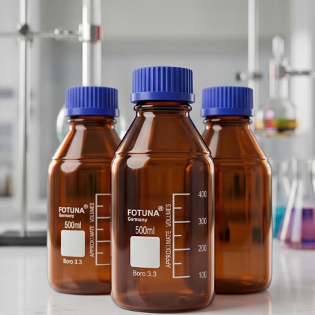 CHAI NẮP VẶN NÂU 500ML FORTUNA – CHỊU NHIỆT 140°C