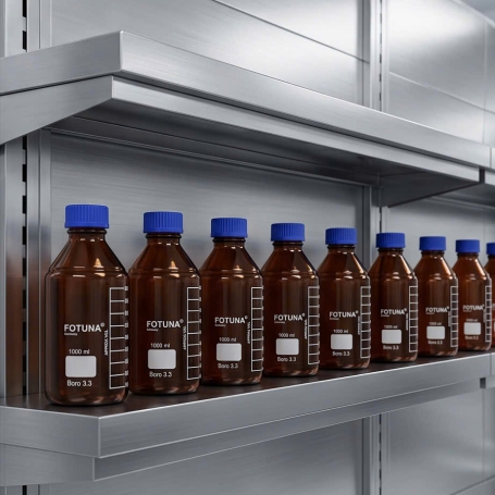 CHAI NẮP VẶN NÂU 1000ML FORTUNA – CHỊU NHIỆT 140°C