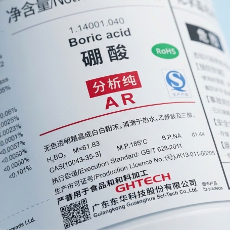 Boric Acid  AR Công thức: H₃BO₃